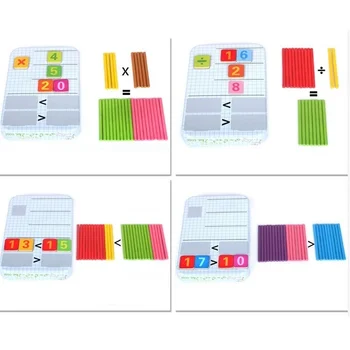 Montessori Matematik lærerige Kid Legetøj For Børn Med 100PCS Pinde 30STK Magnetiske Digitale Kort, brætspil Oyuncak Brinqued