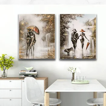 Abstract Romantiske Par DIY-Maleri Af Numre Akryl Maling På Lærred Håndmalet Oil Painting Til Indretning Kunst Gaver