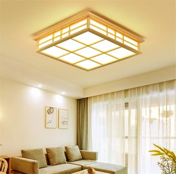 Loftsbelysning i Japansk Stil med Tatami-Lampe LED Træ Loft Belysning Spisestue, Soveværelse Lampe Undersøgelse Værelse Tehus Lampe