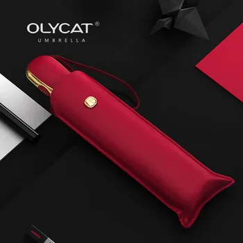 OLYCAT Fladskærms Ultra Light Beskyttelse af Solen, UV-Kabinet Regnfuld Og Solrig Paraply 3 fold Automatisk Paraply Kvinde