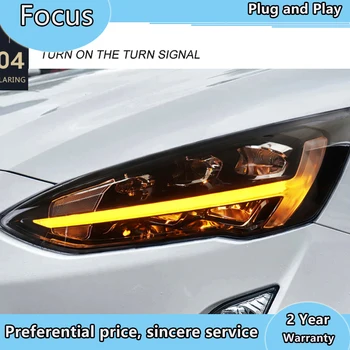 Bil Styling for Ford Focus Forlygter 2019 Nye Fokus 5 LED Forlygte med Dynamisk Signal-Led Kørelys Hid Bi-Xenon Auto Tilbehør