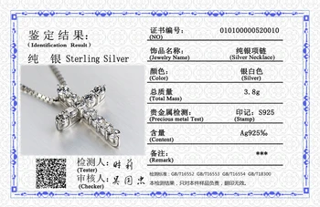 Med Certifikat 11pcs Lab Diamant Kors Vedhæng Halskæde 925 Sterling Sølv Choker Statement Halskæde Kvinder Sølv 925 Smykker