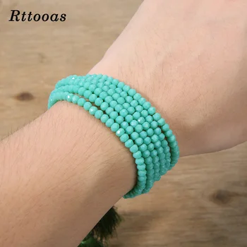 Rttooas Mode Håndled Smykker Armbånd Håndlavet Tilbehør Multi-lag Krystal Perler Armbånd til Kvinder Gaver