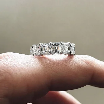 Original 925 Sterling Sølv Simuleret Diamant Engagement vielsesringe sæt Til Kvinder Fysisk optagelse af Smykker engros