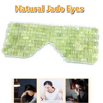 Naturlige Jade Eye Mask Køling Jade Sove Eye Mask Massageapparat Terapi Jade Sten Anti Aging Skygge Dække Afslapning Gave