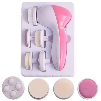 El-Facial rensebørste Vaskemaskine Nye 5 i 1 Ansigt hudpleje Massager Vibrator Skønhed Værktøj, Udskiftelig Hoved Børste