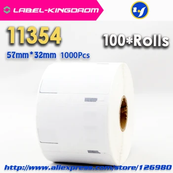 100 Ruller Dymo Kompatibel 11354 Label 57 mm*32mm 1000Pcs Kompatibel for LabelWriter 400 450 450Turbo Printeren Seiko SLP 440 450