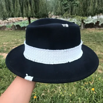 Fedora Om nye efterår/vinter varm våd uld hat hat fashion han edition ins Xuan elegante wind cowl
