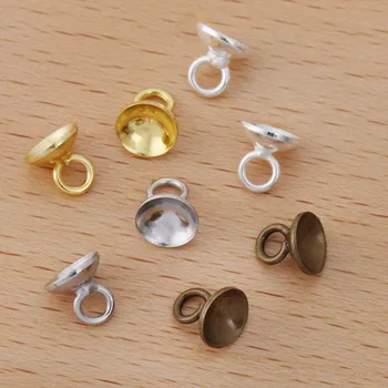 500pcs 6mm 8mm Bell Perler endekapper Cirkel med en Løkke Charme Håndværk DIY Smykker Resultater Tilbehør