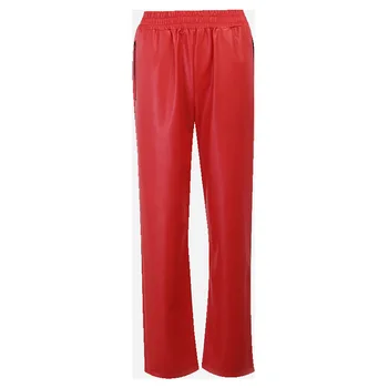 2020 Kvinders pants Faux Læder Bukser i Stor størrelse kvinders bukser Løs Flare Bukser Læder Casual Retro Bukser Røde bukser