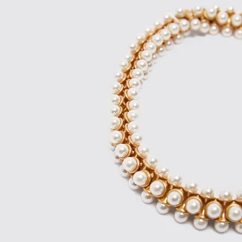 ZA Halskæde Mode Design Kvindelige Mode Hvid Perle Kæde Kvinder Trendy Guld Chunky Statement Halskæde Smykker