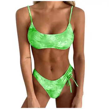 Kvinde bikini badedragt 2020 Dame Sexede Kvinder Gradient Print Tankini Tie-Farvet Push-Up Polstret Bh Beach Bikini Sæt Badetøj Badetøj