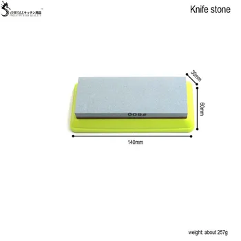 SOWOLL Multi-Purpose Lille slien Praktisk Køkken Værktøjer, Non-Slip Korund Lille Kniv Sten + Plast Piedestal