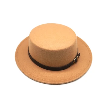 Nye Bælte Fedora Hatte til Kvinder, Mænd Efterår og Vinter Damer Vintage Fascinator Flerfarvet Panama Flad top Jazz Hat Engros