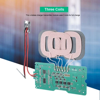 QI-Standard DIY 3 Coil Trådløs Opladning sendermodul Kredsløb Spole Oplader Støtte Til Qi-Standard Telefoner Opladere
