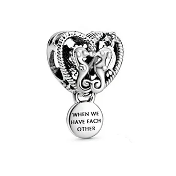 Hot Salg Med Ægte 925 Sterling Sølv Kærlighed Hjerte Dyr Perler Passer Oprindelige 3mm Armbånd DIY Smykker at Gøre For Kvinder Gave