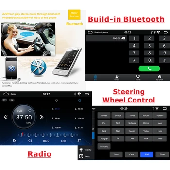 2G+32G 1din Android 8.1 GPS Auto Bil mutimedia player 7 tommer touch-skærm, 1080P styreenhed autoradio WIFI Video audio front panel