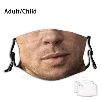 Brad Pitt Maske Print Vaskbart Filter Sjove Munden Brad Pitt