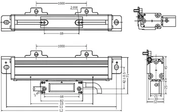 Gratis forsendelse SINO KA-600 1200 5micron TTL lineær skala faktor KA600 0.005 mm 1200 digital udlæsning for kedeligt CNC maskine