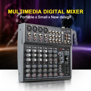 XTUGA MX12-Kanaler 3-Bånds EQ Audio Music Mixer mixer med USB-XLR-LINE-Indgang, 48V Phantom Power til Optagelse DJ Scenen