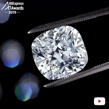 12*10mm cushion-cut Diamant Ring S925 sterling sølv fint bryllup citrin safir ametyst ruby farvet diamant