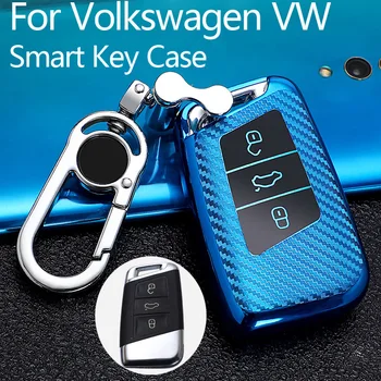 1x Premium Soft TPU Fuld Beskyttelse vigtig Sag For Volkswagen Tiguan VW Passat Atlas Golf Alltrack Smart Keyless Entry Fjernbetjening Nøgle