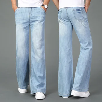 Jeans til Mænd 2019 Herre Modis Store og Lækre Jeans, Boot Cut Ben Blusset i Loose Fit med høj Talje Mandlige Designer Klassisk Blå Denim Jeans