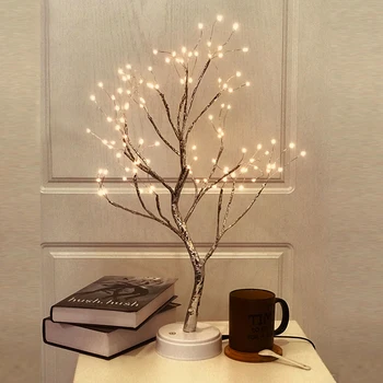 108 LED USB 3D-Table-Lamp kobbertråd Jul grantræ Nat lys til Hjemmet Ferie soveværelse indendørs kids bar Indretning fe lys