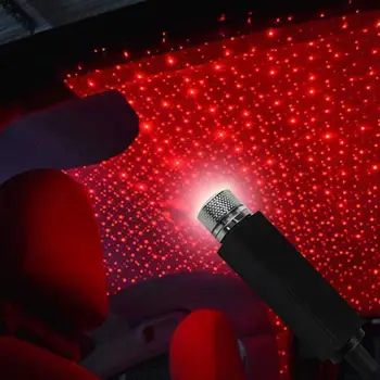Mini-USB-Stjernede Lys Projektor Romantisk Bilens Tag Indvendig Laser Atmosfære Dekoration Lampe Bærbare Part Lys Til Hjemmet DJ-Rummet