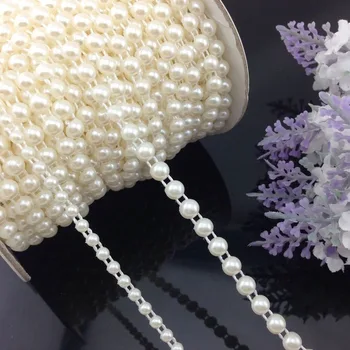 3Yards 6mm og 4mm Håndlavet Simuleret-pearl Plastic Kæde, perler DIY Tilbehør