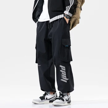 Mænd Hip Hop Army Grøn Cargo Pants joggere Sweatpants Overalls Mænd Bånd Streetwear Harem Bukser Kvinder Mode Bukser