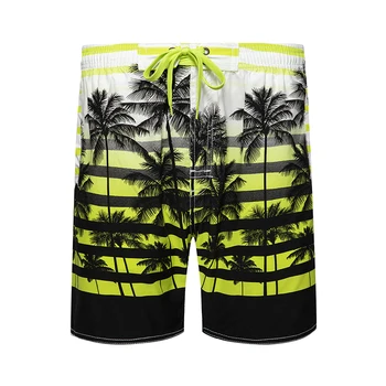 Sommeren Casual Shorts Mænd Kort Elastisk Talje Bukser Mandlige Mode Blomster Hawaii Island Udskriv Lige Kort Stranden Herre Shorts