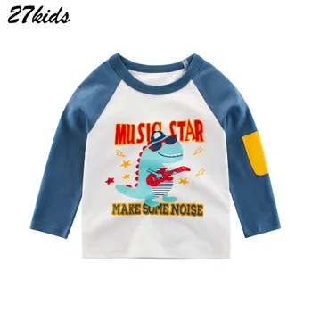 27kids Baby Drenge T-Shirts Efteråret langærmet Toppe Børn Dinosaur Bomuld Sweatshirt Børn Drenge Shirts Tøj, Drenge Tøj