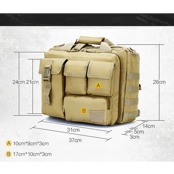 Mænds Militære Laptop Messenger Taske Multifunktion Udendørs Taktiske Rejsetaske Computer Skulder Håndtasker til vandring skole travel