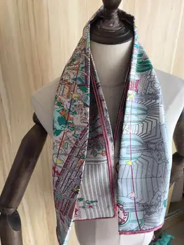 2020 nye ankomst efterår og vinter klassisk design i silke tørklæde 90*90 cm firkantet sjal twill wrap til kvinder, dame gratis fragt