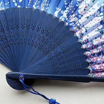 6 Tommer Kvinde Sammenklappelig Fan Bambus Knogle Håndholdt Ventilator Kinesiske Folde Fan