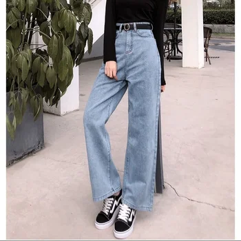Løs Vintage Jeans til Kvinder af Høj Talje Harem Mødre Jeans spring jeans denim Denim Bukser Kvinder med Bred Ben Bukser