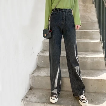 Kvinde Jeans Bred Ben Denim Baggy Bukser, Casual Løs Streetwear Vintage Høj Kvalitet Harajuku Straight Bukser Plus Størrelse