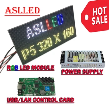 Indendørs HD LED-Rul RGB Panel P5 64x32 LED Matrix Display i Fuld Farve Modul Har Strømforsyning Og USB/LAN kontrolkort
