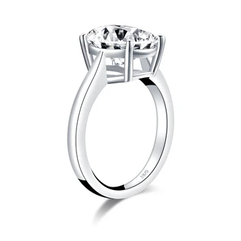 LESF Ægte 925 Sterling Sølv Ringe Hvide Simuleret Diamant Oval Cut Ring 5 Ct Kvinders Smykker