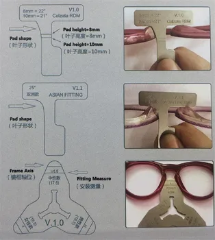 3Pcs Briller Ramme Værktøj til Måling Næse Pad Form Måle Brille Test Værktøj