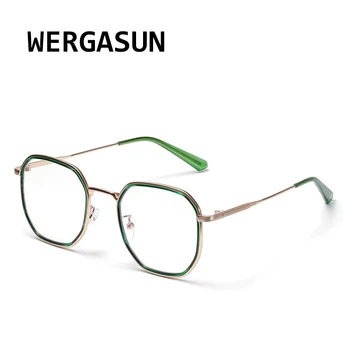 WERGASUN Vintage Polygon Briller ramme retro Kvindelige Stel Klar linse Eyeware Brand Designer gafas De Sol briller briller