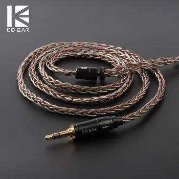 AK KBEAR-rim 8 Core Opgraderet Kobber-Sølv Hybrid Hovedtelefon Kabel 4.4/2.5/3.5 mm Kabel Med MMCX/2Pin/QDC /TFZ