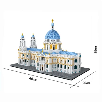 7053pcs+ St. Paul ' s Cathedral Micro byggesten UK verdensberømt Arkitektur Mini Diamant Mursten Model 8650 Til Kid Legetøj