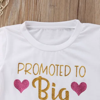 2018 Helt Ny Baby Buksetrold Piger Sommer Prinsesse Sæt 2STK Brev Print Hvide T-Shirts, Toppe Bow Lace Tutu Skørter Outfit 1-6Y