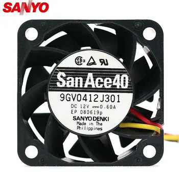 For Sanyo 9GV0412J301 4cm 12V 0.6 EN 1U 40*40*28 chassis fan 3 wire super server fan