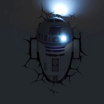 Nyhed 3D væglampe Star Wars Indretning, Lys Death Star Master Yoda BB-8 R2D2 Darth Vader ' s Lyssværd Batteridrevet batteridrevet