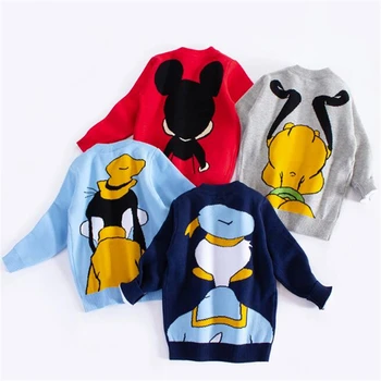 Disney Børns Pullover Sweater Mickey Mouse Baby Drenge Piger Trøjer, Toppe Varm Lange Ærmer Strikket Tøj Kids Bluse Shirt