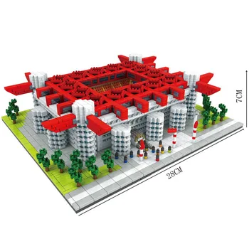 4 model Diamond Camp Nou Old Trafford fodboldbane Model byggesten Udfordring arkitektur Kids Legetøj Milano Stadion mursten