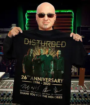 Forstyrret Heavy Metal Band 26-års Jubilæum 1994 2020 Underskrevet Gave T-Shirt S-5Xl